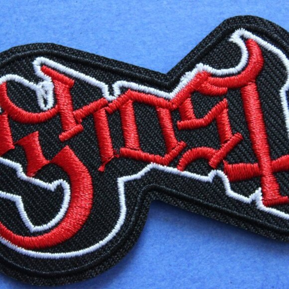 👻 Ghost Iron-On Patch – Red / Black / White (3” x 2”) - Picture 4 of 4